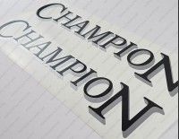 Champion Boat Logo Black/Silver Decals Set of 2 x 18"